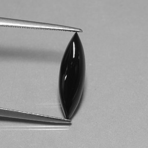 1.69 ct Black Agate Stone, Natural Agate in Marquise Cabochon Shape for Sale