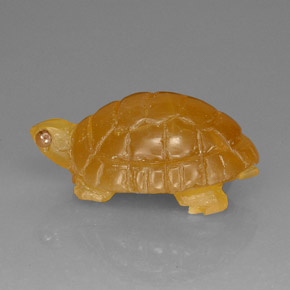 26.72 ct Orange Agate Gemstone, Agate Gem in Carved Hippopotamus Shape for Sale.