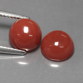 4.42 ct Orange Agate Stone, Natural Agate in Round Cabochon Shape for Sale