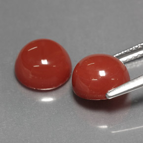 Agate Gemstone in 8 mm (calibrated) Size for Sale, Agate Stone in Orange Color