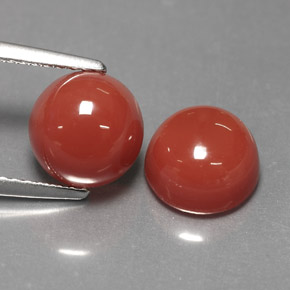 4.47 ct Orange Agate Gemstone, Agate Gem in Round Cabochon Shape for Sale.