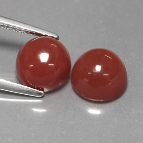 4.61 ct Orange Agate Gemstone, Agate Gem in Round Cabochon Shape for Sale.