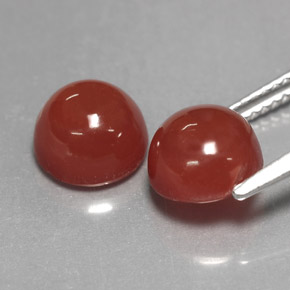 Agate Gemstone in 8 mm (calibrated) Size for Sale, Agate Stone in Brownish Orange Color