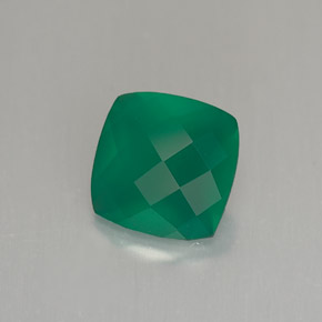 1.29 ct Green Agate Stone, Natural Agate in Cushion Checkerboard Shape for Sale