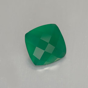 1.22 ct Green Agate Stone, Natural Agate in Cushion Rose-Cut Shape for Sale