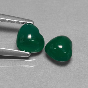 1.25 ct Green Agate Stone, Natural Agate in Heart Cabochon Shape for Sale