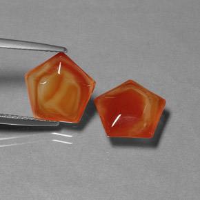8.28 ct Orange Agate Gemstone, Agate Gem in Pentagon Shape for Sale.