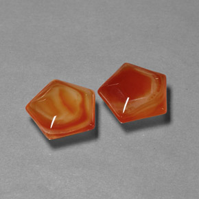 8.28 ct Orange Agate Stone, Natural Agate in Pentagon Shape for Sale