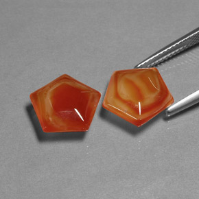 Agate Gemstone in 12.4 x 12.3 mm Size for Sale, Agate Stone in Red Orange Color