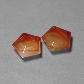 8.17 ct Orange Agate Stone, Natural Agate in Pentagon Shape for Sale