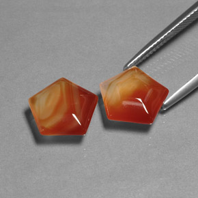 Agate Gemstone in 12.2 x 12.2 mm Size for Sale, Agate Stone in Red Orange Color