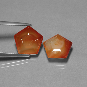8.65 ct Orange Agate Gemstone, Agate Gem in Pentagon Shape for Sale.