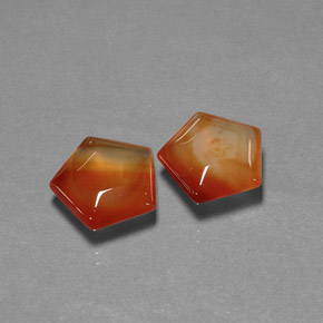 8.65 ct Orange Agate Stone, Natural Agate in Pentagon Shape for Sale