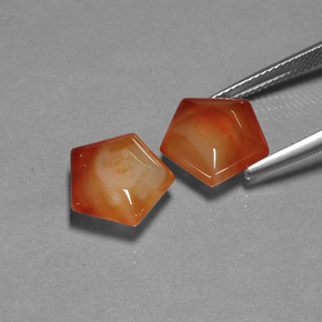 Agate Gemstone in 12.4 x 12.3 mm Size for Sale, Agate Stone in Red Orange Color