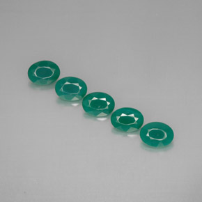5.44 ct Green Agate Gemstone, Agate Gem in Oval Facet Shape for Sale.