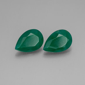 2.06 ct Green Agate Stone, Natural Agate in Pear Facet Shape for Sale