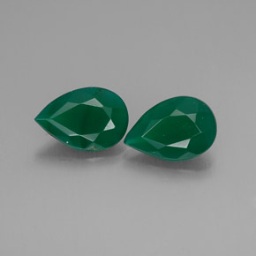 2.14 ct Green Agate Gemstone, Agate Gem in Pear Facet Shape for Sale.