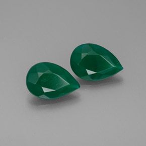 2.14 ct Green Agate Stone, Natural Agate in Pear Facet Shape for Sale