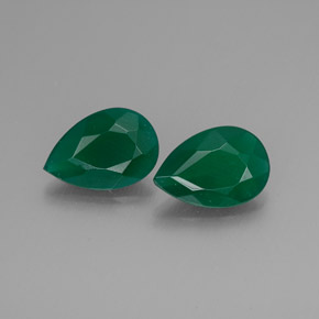 2.10 ct Green Agate Gemstone, Agate Gem in Pear Facet Shape for Sale.