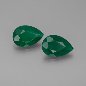 2.10 ct Green Agate Stone, Natural Agate in Pear Facet Shape for Sale