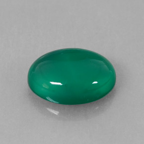 1.58 ct Green Agate Gemstone, Agate Gem in Oval Cabochon Shape for Sale.