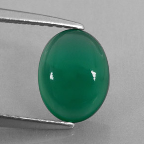 1.58 ct Green Agate Stone, Natural Agate in Oval Cabochon Shape for Sale