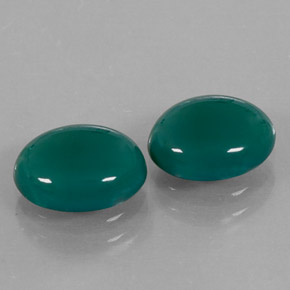 3.00 ct Green Agate Gemstone, Agate Gem in Oval Cabochon Shape for Sale.