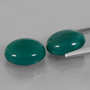 Agate Gemstone in 9 x 7 mm (calibrated) Size for Sale, Agate Stone in Green Color