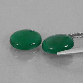 Agate Gemstone in 9 x 7 mm (calibrated) Size for Sale, Agate Stone in Green Color
