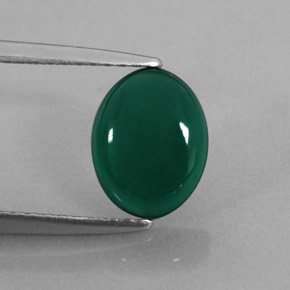 1.40 ct Green Agate Stone, Natural Agate in Oval Cabochon Shape for Sale
