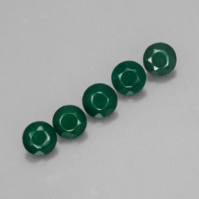 1.12 ct Green Agate Gemstone, Agate Gem in Round Facet Shape for Sale.
