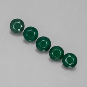 1.12 ct Green Agate Stone, Natural Agate in Round Facet Shape for Sale