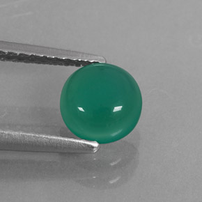 0.89 ct Green Agate Gemstone, Agate Gem in Round Cabochon Shape for Sale.