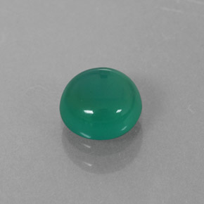 0.89 ct Green Agate Stone, Natural Agate in Round Cabochon Shape for Sale