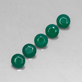 1.13 ct Green Agate Gemstone, Agate Gem in Round Facet Shape for Sale.