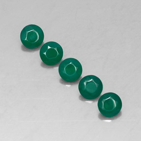 1.13 ct Green Agate Stone, Natural Agate in Round Facet Shape for Sale