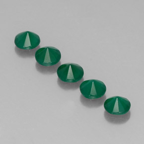 Agate Gemstone in 4 mm (calibrated) Size for Sale, Agate Stone in Green Color