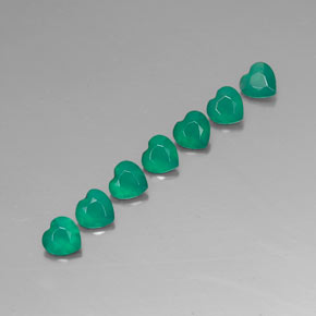 1.50 ct Green Agate Gemstone, Agate Gem in Heart Facet Shape for Sale.
