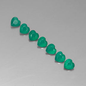 1.50 ct Green Agate Stone, Natural Agate in Heart Facet Shape for Sale