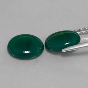 Agate Gemstone in 12 x 10 mm (calibrated) Size for Sale, Agate Stone in Green Color