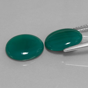 Agate Gemstone in 12 x 10 mm (calibrated) Size for Sale, Agate Stone in Green Color
