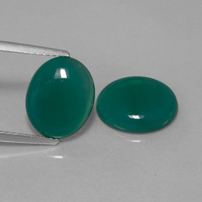 4.60 ct Green Agate Gemstone, Agate Gem in Oval Cabochon Shape for Sale.
