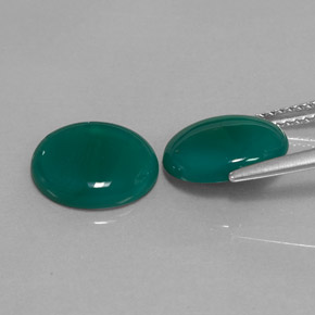Agate Gemstone in 11 x 9 mm (calibrated) Size for Sale, Agate Stone in Green Color