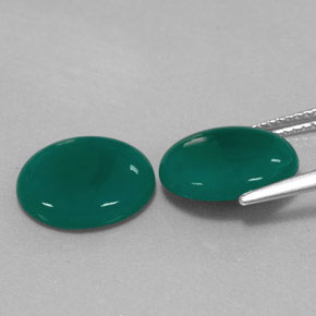 Agate Gemstone in 12 x 10 mm (calibrated) Size for Sale, Agate Stone in Green Color
