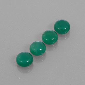 3.53 ct Green Agate Gemstone, Agate Gem in Round Cabochon Shape for Sale.