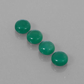 3.53 ct Green Agate Stone, Natural Agate in Round Cabochon Shape for Sale