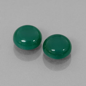 1.60 ct Green Agate Stone, Natural Agate in Round Cabochon Shape for Sale