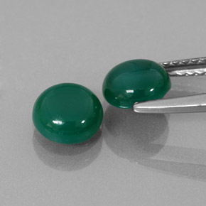 Agate Gemstone in 6 mm (calibrated) Size for Sale, Agate Stone in Green Color