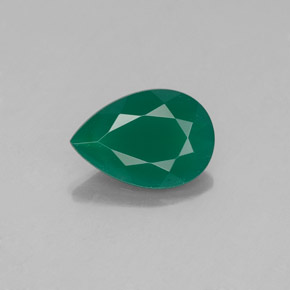 0.94 ct Green Agate Gemstone, Agate Gem in Pear Facet Shape for Sale.