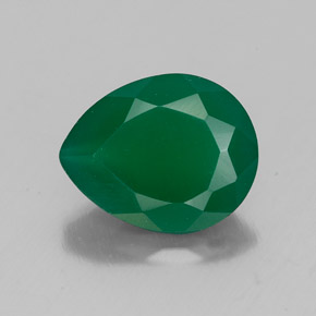 2.17 ct Green Agate Gemstone, Agate Gem in Pear Facet Shape for Sale.